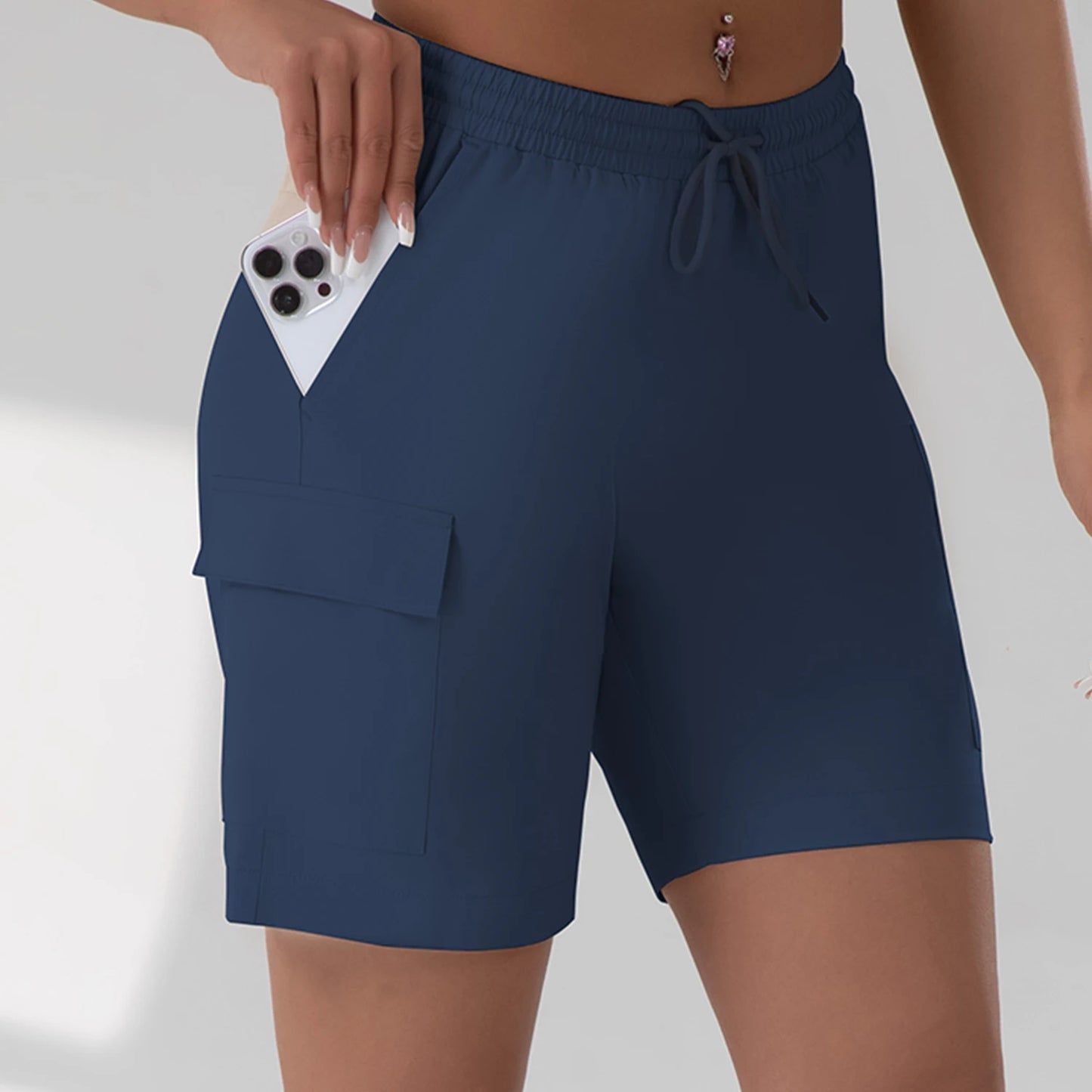 Women’s Lightweight Cargo Shorts - Loose Quick-Dry Outdoor Hiking Shorts with 4 Utility Pockets