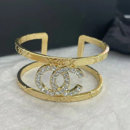 Gold Enamel Hollow Narrow Bracelet & Colorful Earrings Set — Classic Fashion, Lightweight Alloy Jewelry with Luxury Look
