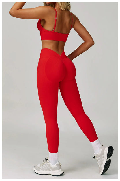 2/3PCS Women’s Seamless Yoga & Gym Set – Push-Up Sports Bra, Long Sleeve Jacket & Workout Leggings