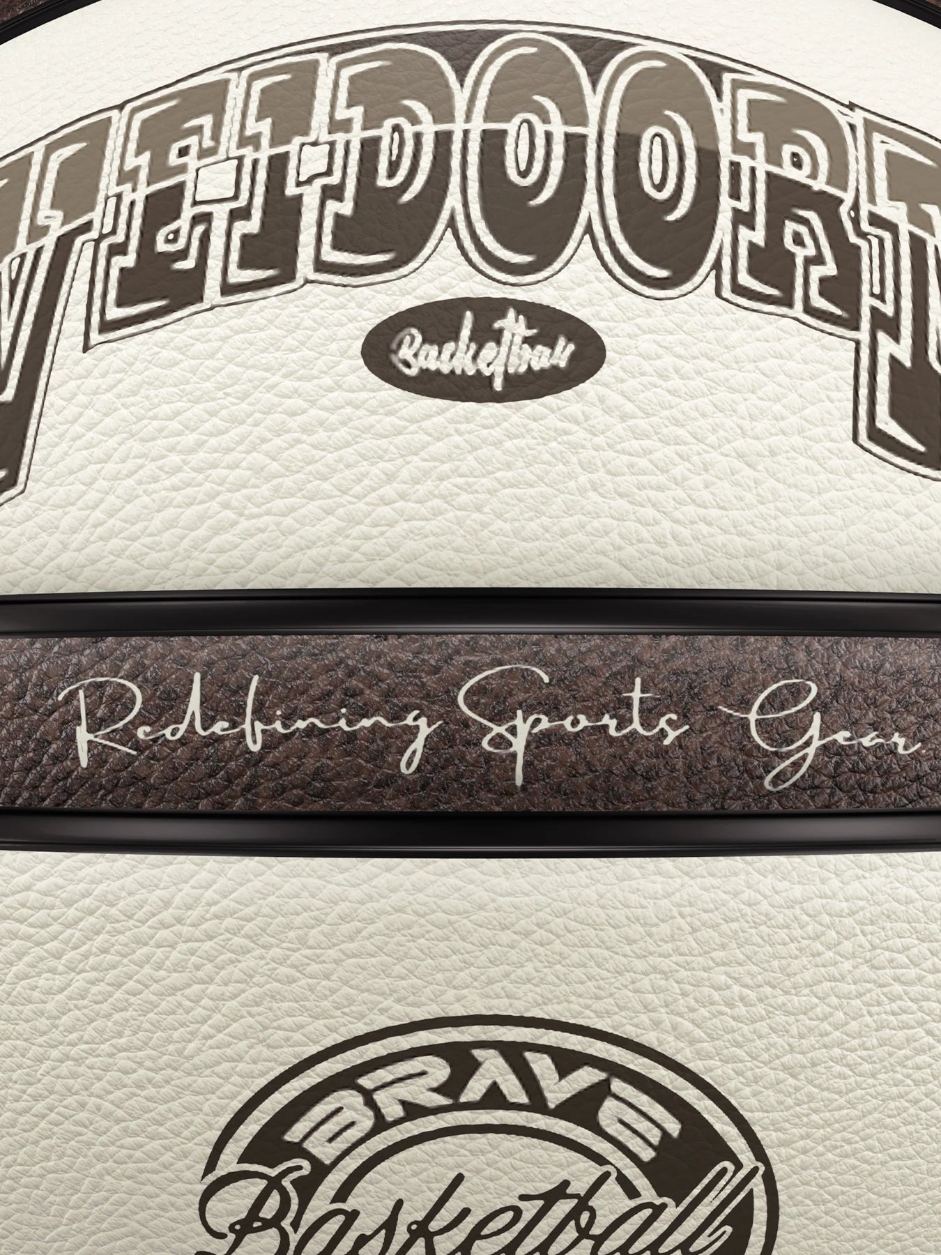 Veidoorn Official Size 7 Basketball — Brown Beige PU, 4-Layer Durable Outdoor Game Ball, Professional Quality