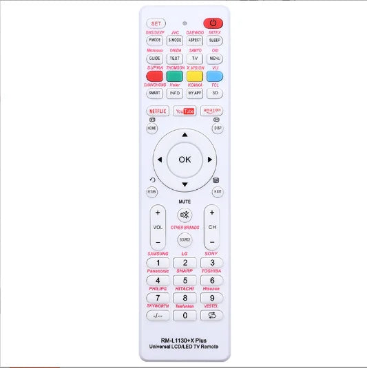 Universal RM-L1130+X TV Remote Control - Replacement Remote for RM-L113+12 and RM-L1130+8