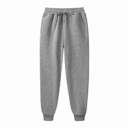 Men's Casual Fleece Sweatpants – Autumn/Winter Jogger Pants, Solid Color, Running, Gym & Workout Trousers