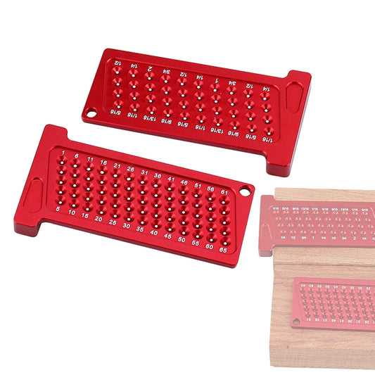 Precision T-Type Hole Ruler - Aluminum Woodworking Metric/Inch Mini Crossed-Out Hole Scribing Tool - Measuring Tools