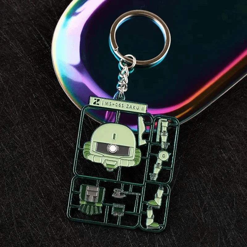 GUNDAM Metal Keychain - Glow-in-the-Dark Anime Pendant for Backpacks and Kids' Gifts