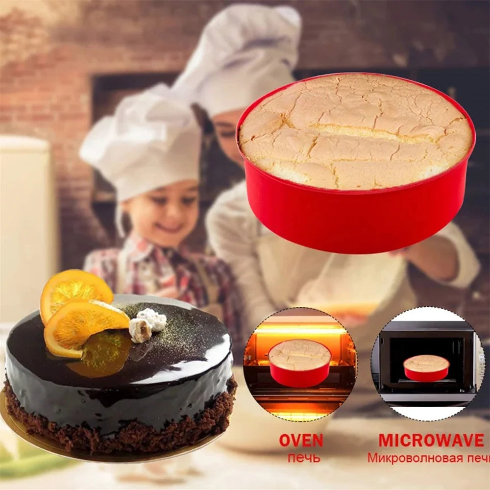 Round Silicone Cake Mold – 4/6/8/10 Inch Non-Stick Baking Pan for Cheesecake, Birthday & Christmas Parties