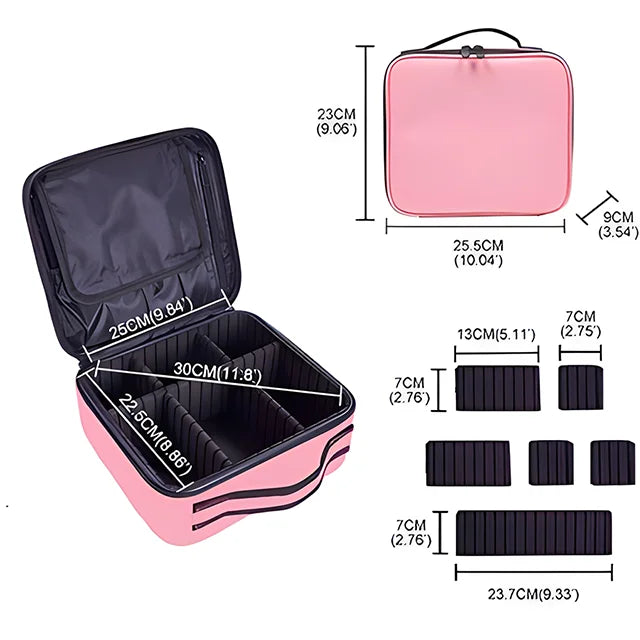 New Waterproof Makeup Bag for Women – Travel Cosmetic Case with Beauty Brush Storage & Embroidery Tool Organizer