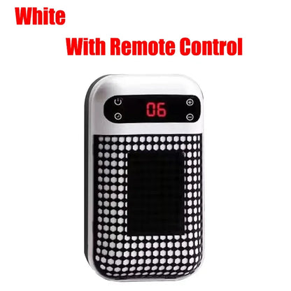 Portable Plug-In Wall Outlet Heater - Compact Electric Space Heater with Remote Control for Bathroom, Bedroom & Home Use