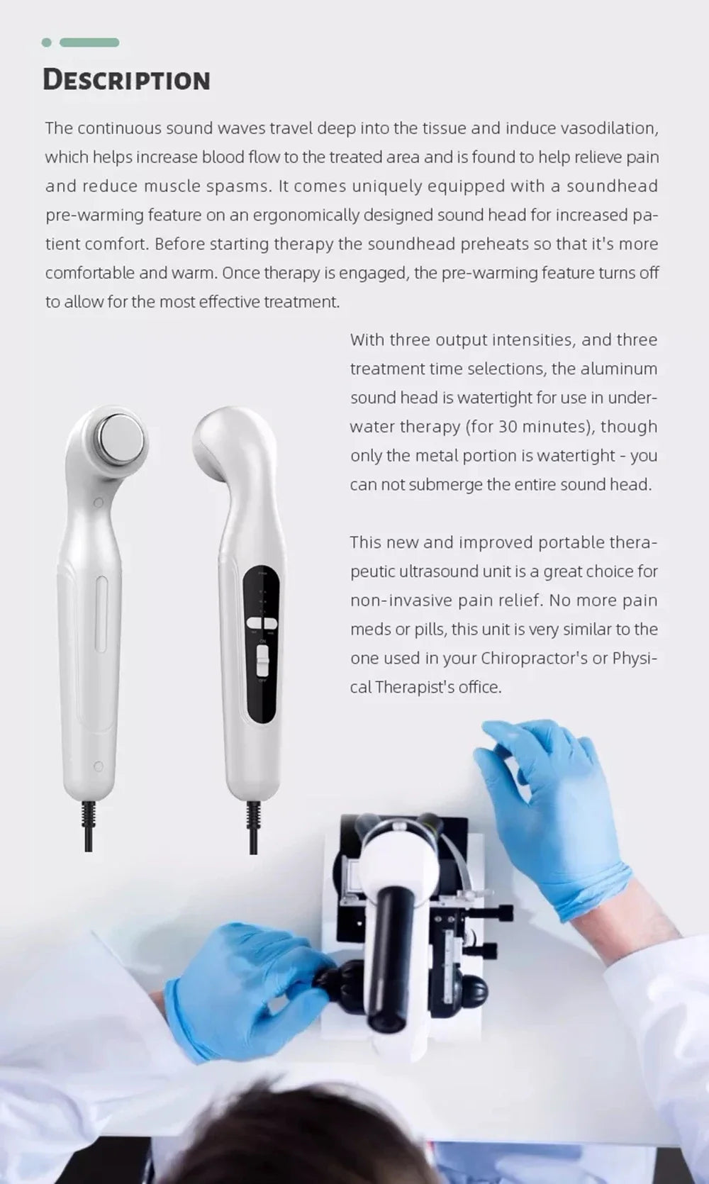 Ultrasound Physiotherapy Device – Pain Relief Massager & Muscle Stimulator for Arthritis & Physical Therapy