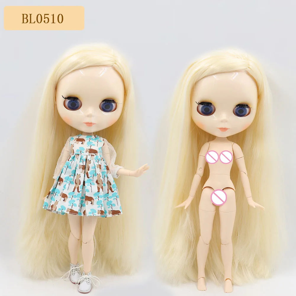 ICY DBS Blyth Doll – 1/6 BJD Customized Nude Joint Body, White Skin Glossy & Matte Face, 30cm Girl Toy Gift