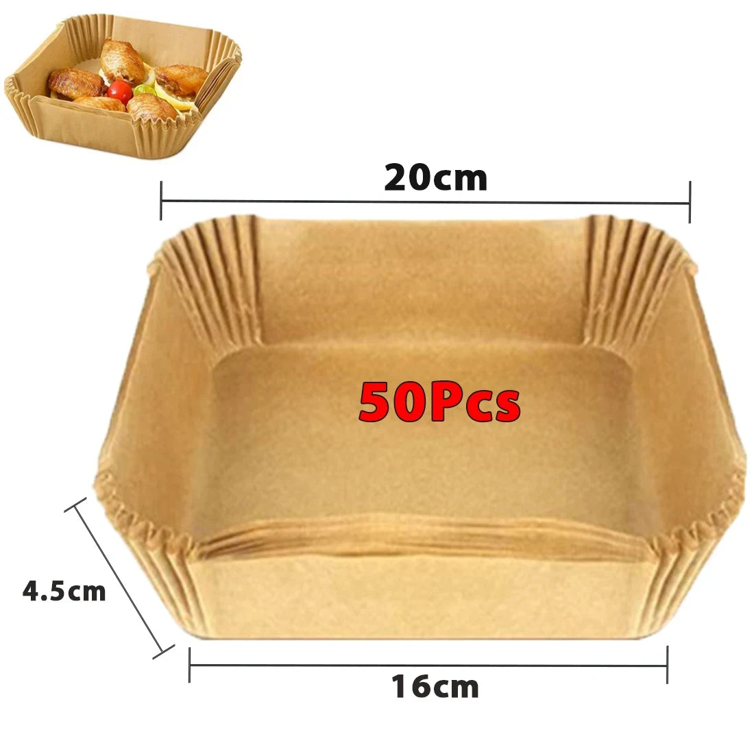 50/100Pcs Disposable Air Fryer Paper Liners Non-Stick Round Baking Parchment for Kitchen Cooking