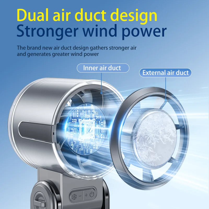 Portable Mini Air Cooler Fan – 29,000 RPM Collapsible Foldable TEC Superconducting Cooling Fan (High-Speed Travel Mini Fan)