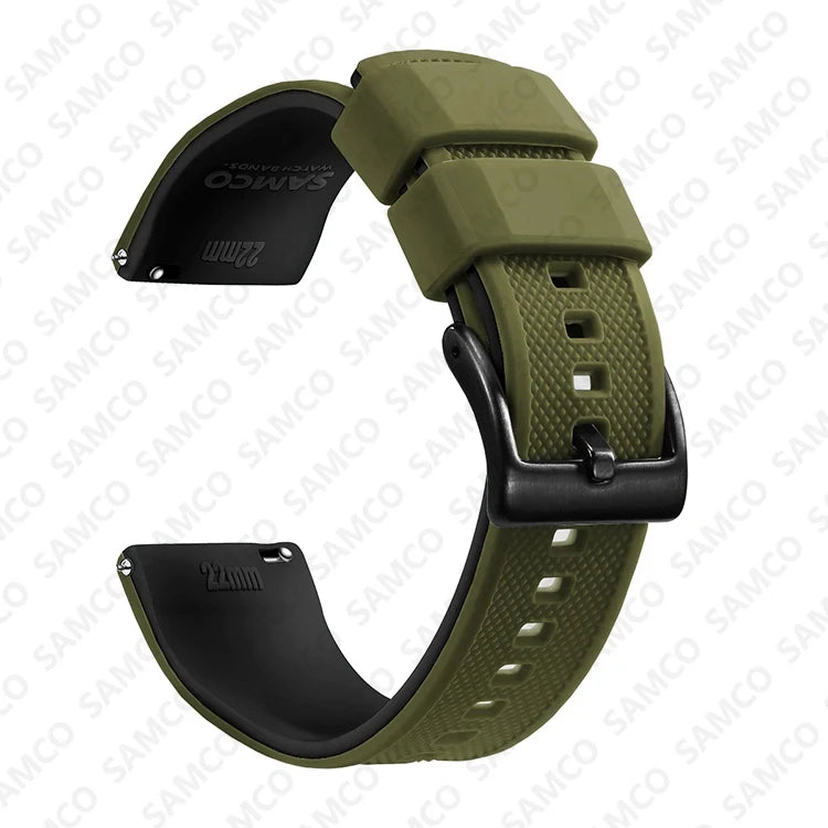 Quick-Release Silicone Watch Band - 18mm, 20mm and 22mm Rubber Replacement Strap for Huawei, Samsung Galaxy and Garmin Watches