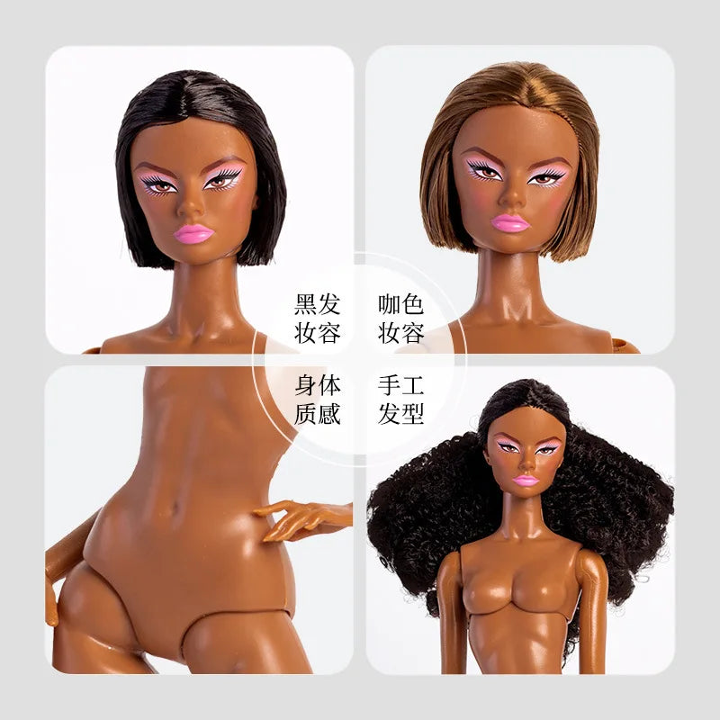 1/6 Supermodel Fashion Doll 32cm – Movable 12-Joint Short Hair Nude Doll Toy Gift