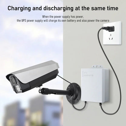 UPS Security Camera Power Cable - 12V 2A Backup Power Supply for CCTV During Power Outages, Battery Not Included