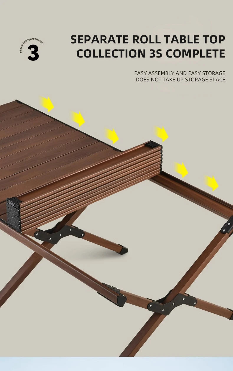 Hispeed Outdoor Camping Folding IGT Table – Multifunctional Wood Table with Gas Stove for BBQ, Picnic & Camp Grill