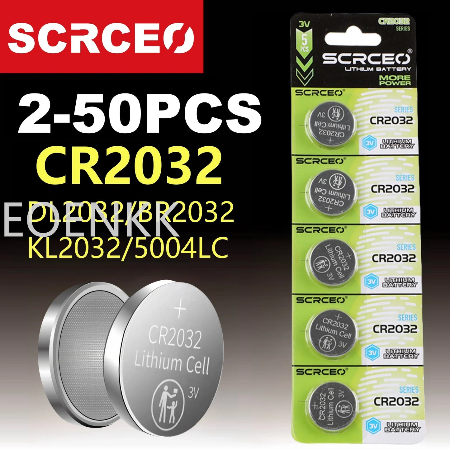 10PCS CR2032 Lithium Batteries – High-Capacity Button Cells for AirTag, Key FOBs, Watches, Calculators & More