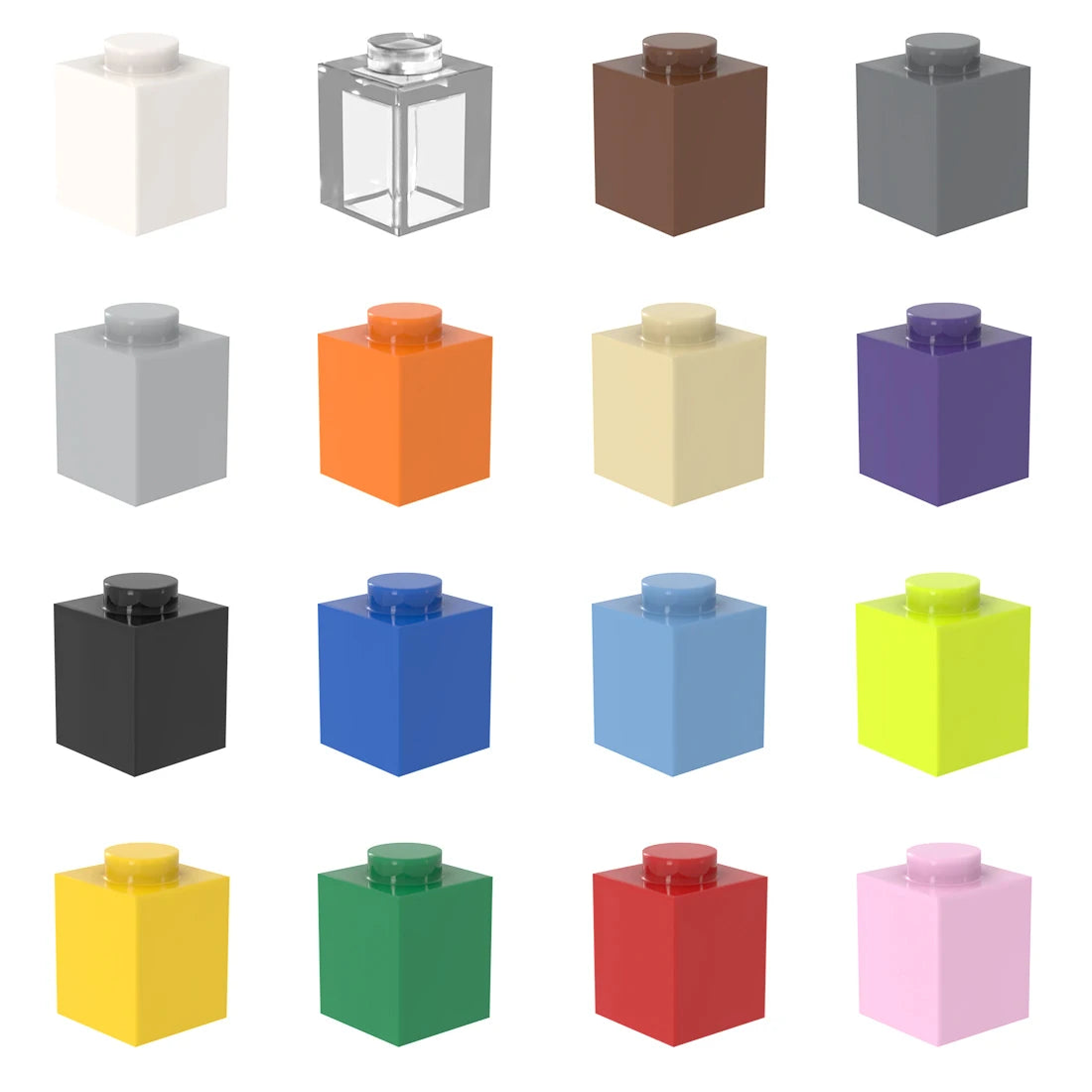 FunBrick 1x1 Classic Building Blocks - 20/50/100PCS DIY Creative Bricks Compatible with 3005 Plastic Blocks