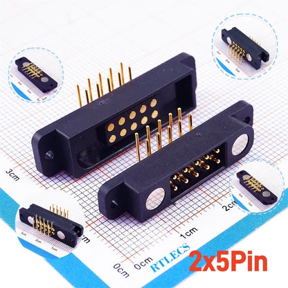 Magnetic Pogo Pin Connector - 2A Spring Loaded Male Female 2.54mm DC Power Socket, 8/10/12/14/16/20 Position Contacts, 1/3/5 Pairs