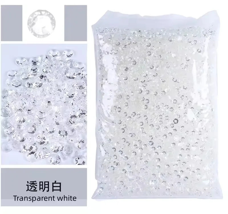 Jelly AB Resin Rhinestones 2-6mm — Non-Hotfix Flat Back Plastic Crystals & Strass Glitters, Large Pack
