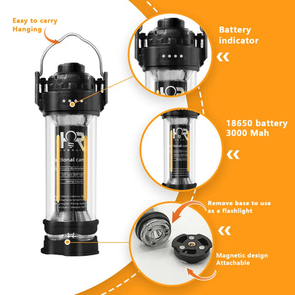 DOTWISE 3000mAh Retro Camping Lantern - Portable Waterproof Outdoor Tent Light & Decorative Atmosphere Lamp