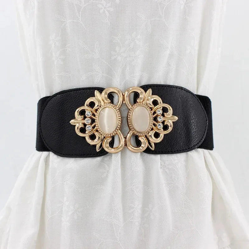 Ladies Fashion Elastic Wide Belt – K-Style Decorative Girdle for Jackets, Sweaters & Casual Wear