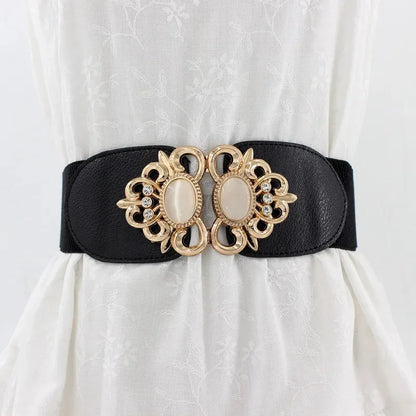 Ladies Fashion Elastic Wide Belt – K-Style Decorative Girdle for Jackets, Sweaters & Casual Wear