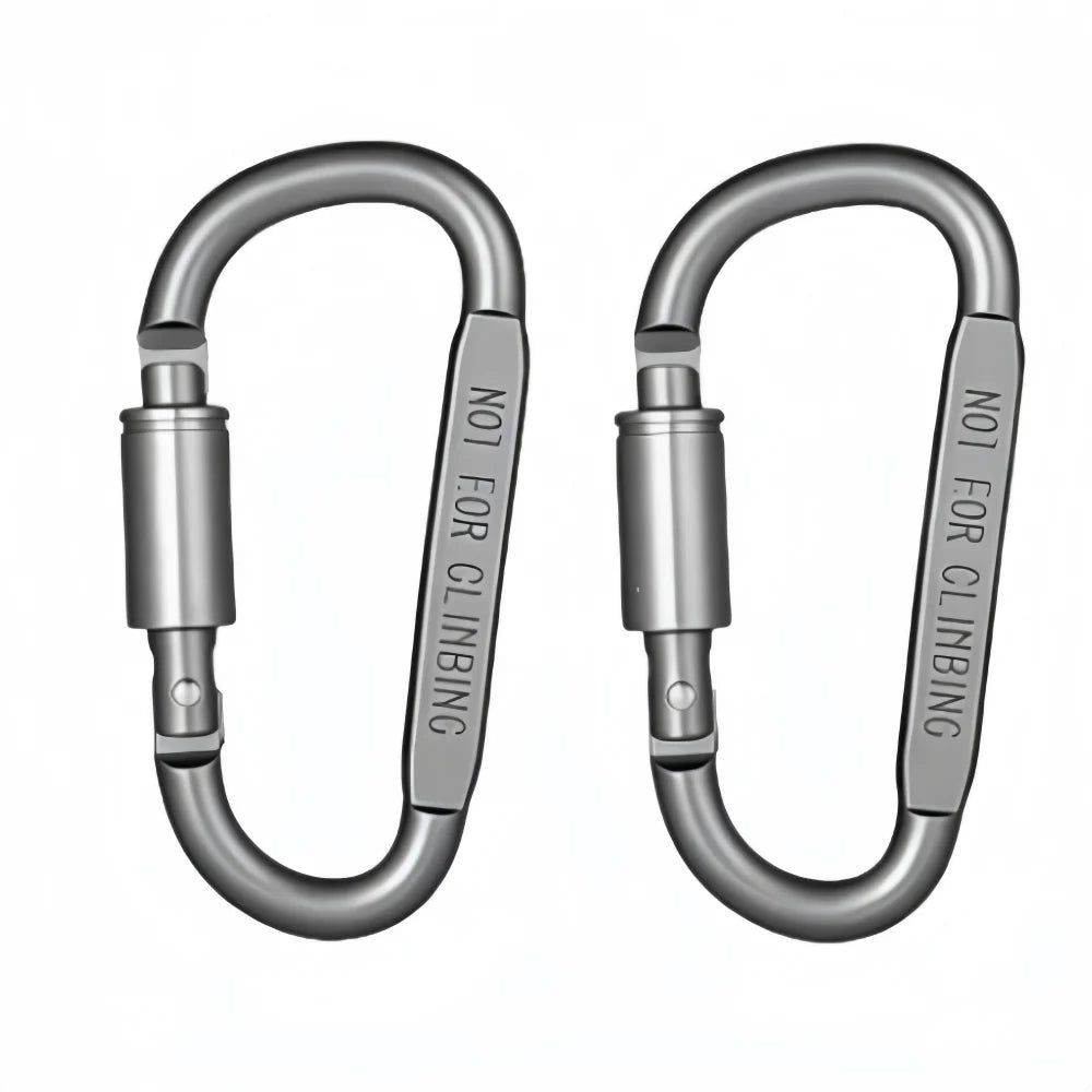 2-6PCS Aluminum Carabiner Set - Tactical EDC Keychain Clips for Camping, Hiking, Survival & Outdoor Gear