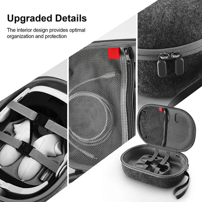 Portable Carrying Case for Meta Quest 3 - Travel-Sized VR Storage Bag with Larger Capacity, Protective EVA Material for Quest 3 Accessories