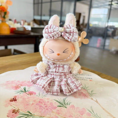 17cm Mini Plush Doll Clothes Outfit – V1 V2 V3 Labubu Strap Skirt Accessories for Kids Gifts