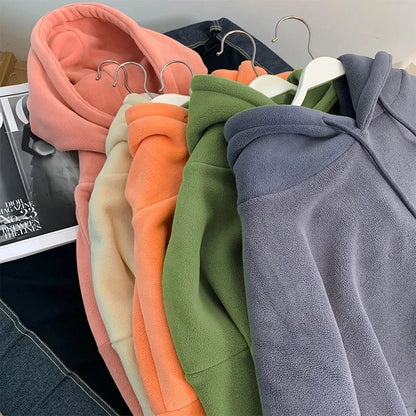 Women's Fleece Hoodie - Loose Long-Sleeve Pullover Sweatshirt for Autumn & Winter