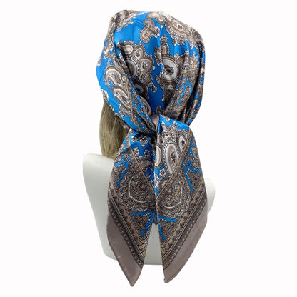 90x90cm Silk Square Scarf - Women’s Printed Hijab Shawl Head Wrap Bandana Beach Pareo Fashion Accessory