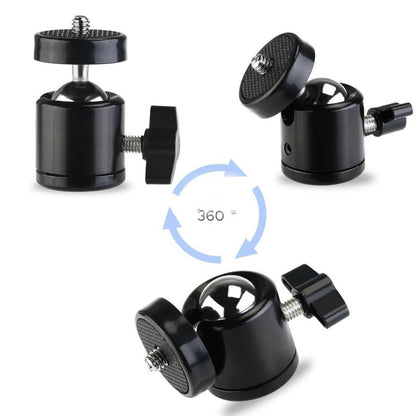 1/4" Ball Head Screw Tripod Mount - 360° Rotating Base Adapter for DSLR Camera, Tripod, Monopod & Camcorder