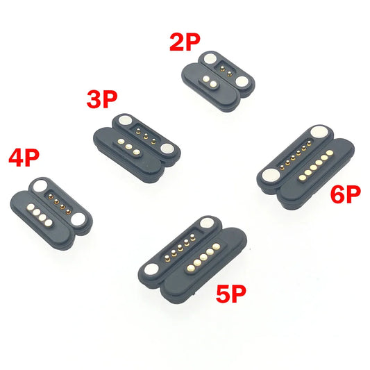 DC 12V 3A Waterproof Magnetic Pogo Pin Connector - 2-6 Pin Spring Loaded Male Female DC Power Socket