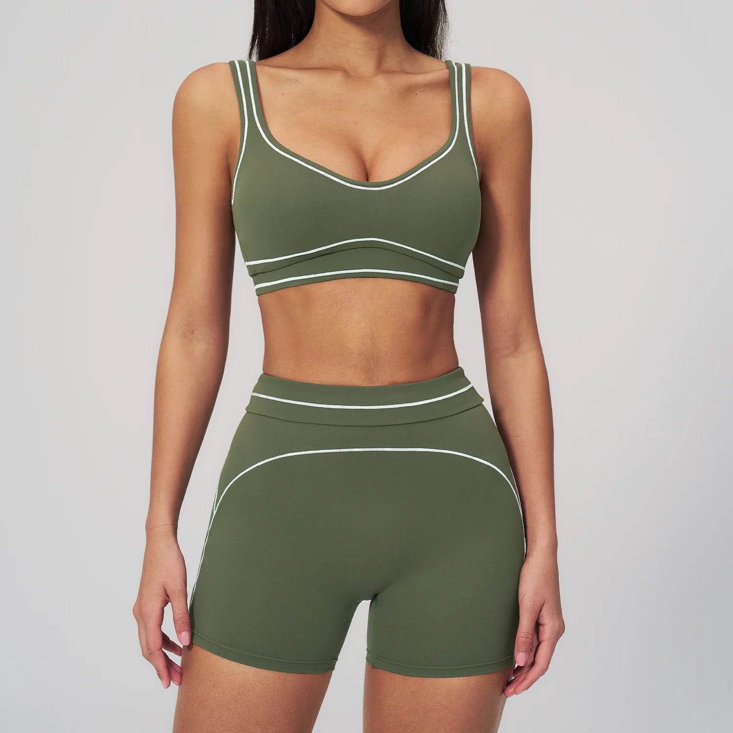 Women’s 2-Piece Fitness Yoga Set, Gym Running Tracksuit, Push-Up Sportswear Leggings, Athletic Workout Outfit