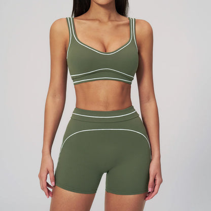 Women’s 2-Piece Fitness Yoga Set, Gym Running Tracksuit, Push-Up Sportswear Leggings, Athletic Workout Outfit