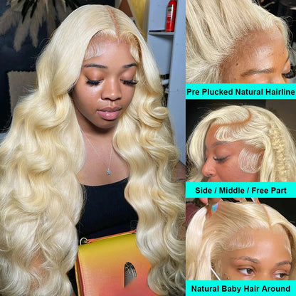 613 Honey Blonde 13x6 HD Lace Front Wig – Body Wave Transparent Human Hair Wig for Black Women