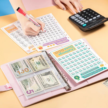 100 Envelope Challenge Binder – Savings Challenge Loose-Leaf Budget Binder with Cash Envelopes, Money Organizer System