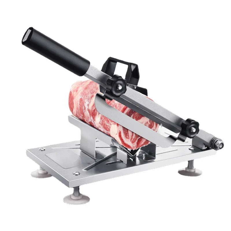 304 Stainless Steel Manual Food Slicer — Frozen Meat, Beef & Mutton Roll Cutter for BBQ & Hot Pot Cooking