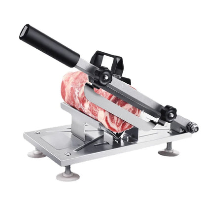 304 Stainless Steel Manual Food Slicer — Frozen Meat, Beef & Mutton Roll Cutter for BBQ & Hot Pot Cooking