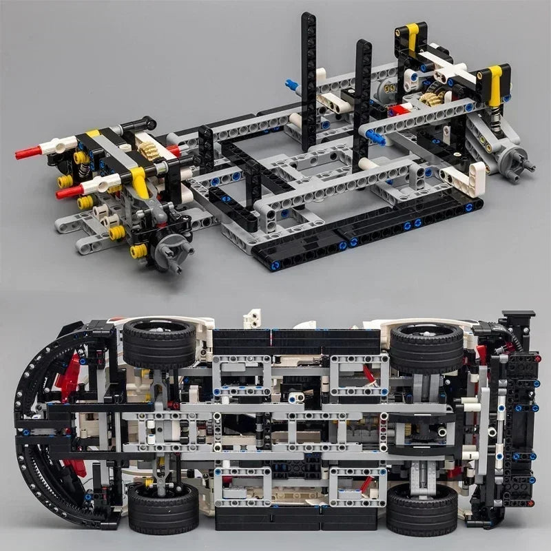 911RSR 1580PCS RC Racing Car Building Set – Technical Model with LED Lights, MOC Bricks Adult Toy Gift