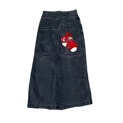 Y2K Baggy Jeans for Men & Women – 2000s Vintage Embroidered High-Quality Hip Hop Wide Leg Streetwear