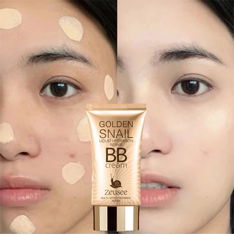 BB Cream Liquid Foundation – Full Coverage Natural Concealer Makeup Base, Long-Lasting Oil Control Face Cosmetics for Women