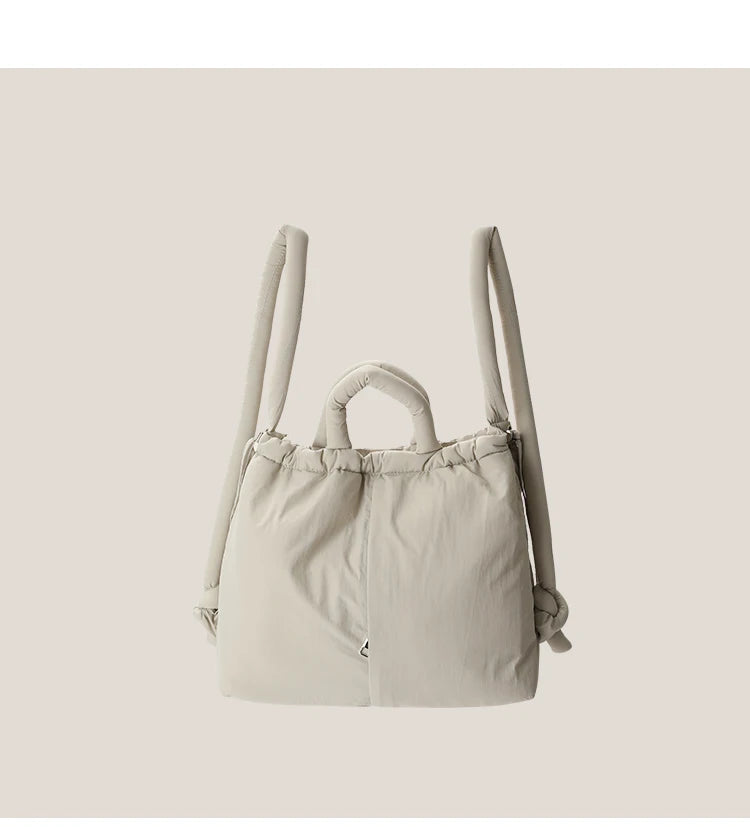 2023 Casual Nylon Padded Tote Bag – Soft Puffer Shoulder & Crossbody Handbag for Women, Large Capacity Vintage Design