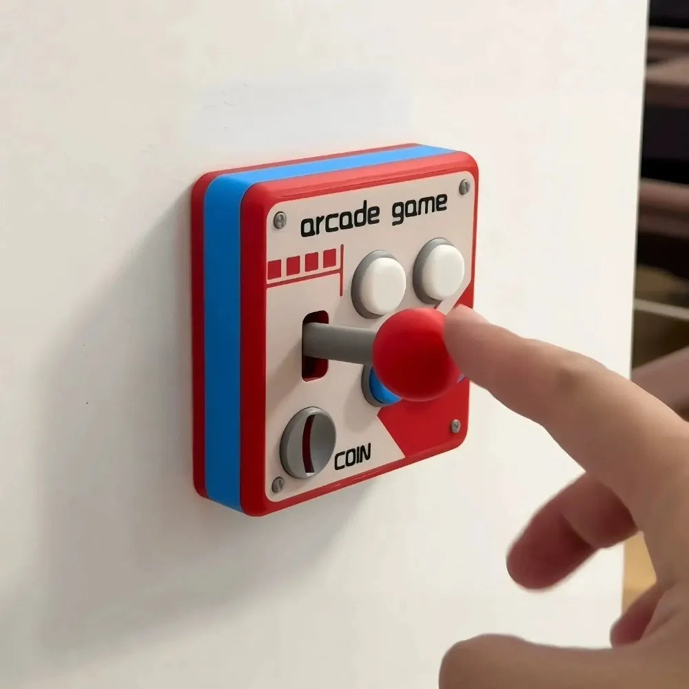 Retro Arcade Joystick Switch Plate Cover - 3D Printed Gaming Room Wall Decor