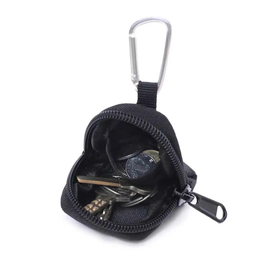 Tactical EDC Key Wallet Pouch – Zipper Coin Purse with Keychain Holder for Men, Outdoor Pocket Bag