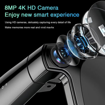AI Smart Glasses - 800W Camera Video Recording, Photo & Translation Glasses with 32GB Storage and Waterproof Design