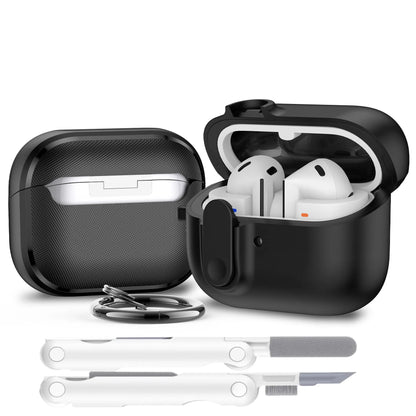 Secure Lock Case for Samsung Galaxy Buds 3 / 3 Pro – Wireless Charging Compatible with Keychain & Cleaner Kit