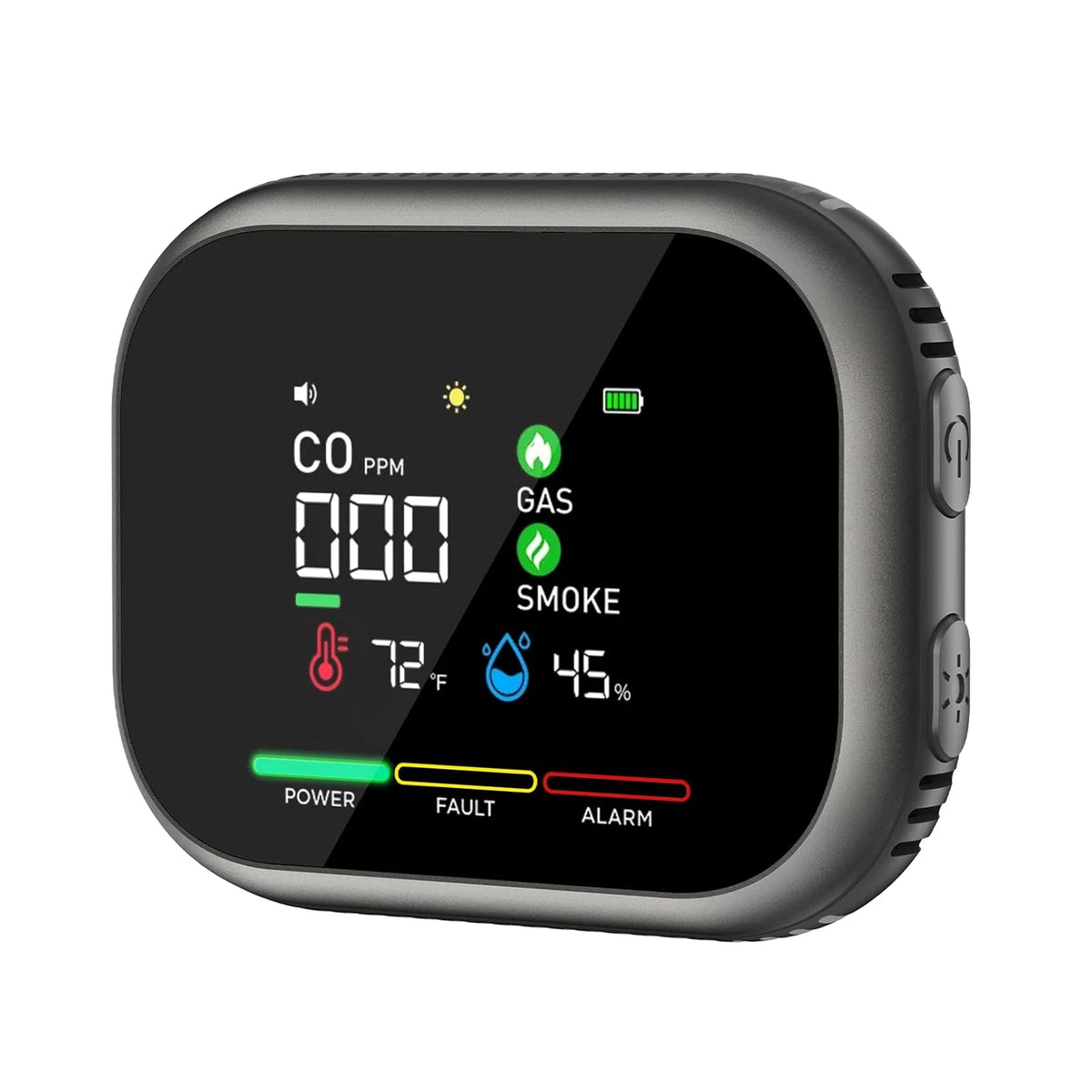 6-in-1 Portable Air Quality Monitor - Indoor CO Detector for Home, RV, Car, Apartment & Travel Use