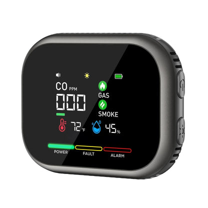 6-in-1 Portable Air Quality Monitor - Indoor CO Detector for Home, RV, Car, Apartment & Travel Use