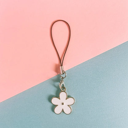 Enamel Flower Phone Lanyard - Floral Keychain Strap Bag Pendant Accessory Gift for Girls